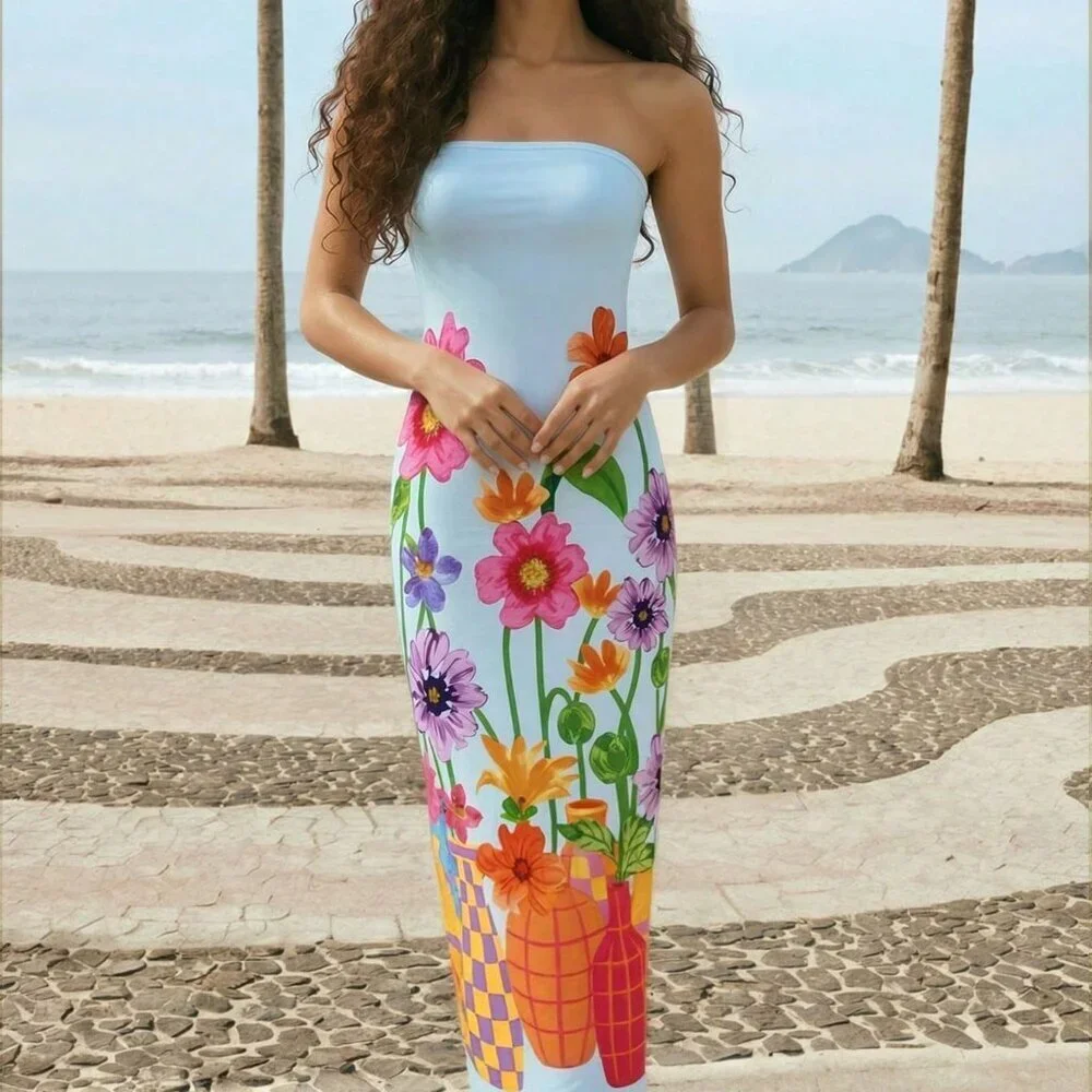 Multicolor Boho Women's Floral Print Casual Dress